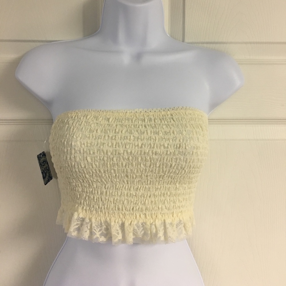 Free People Callie lace bandeau in ivory/cream